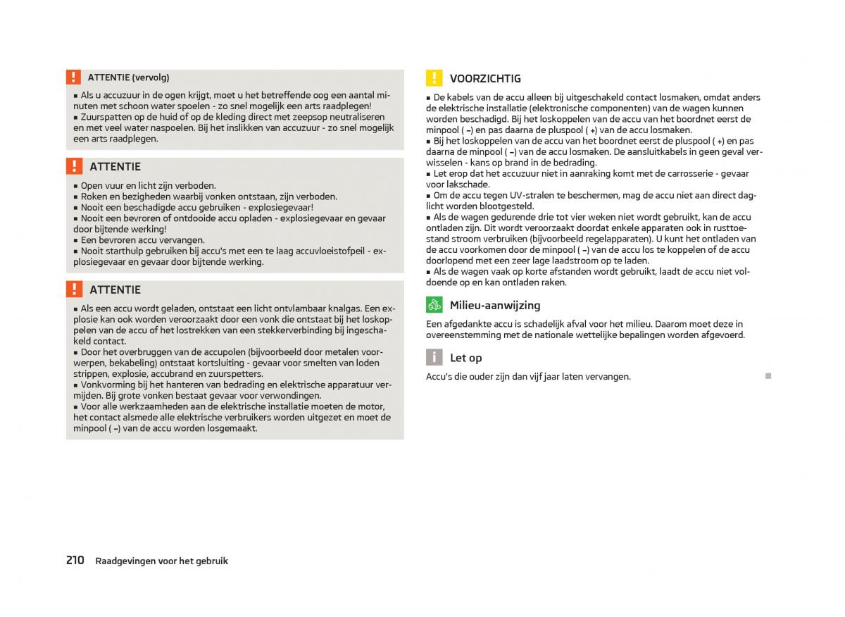 Skoda Octavia III 3 handleiding / page 212