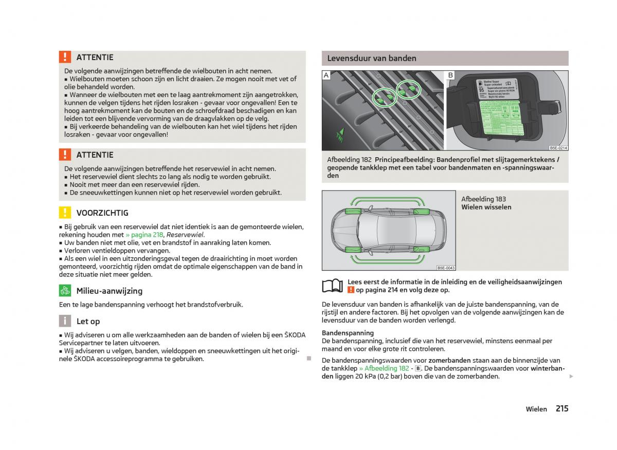 Skoda Octavia III 3 handleiding / page 217