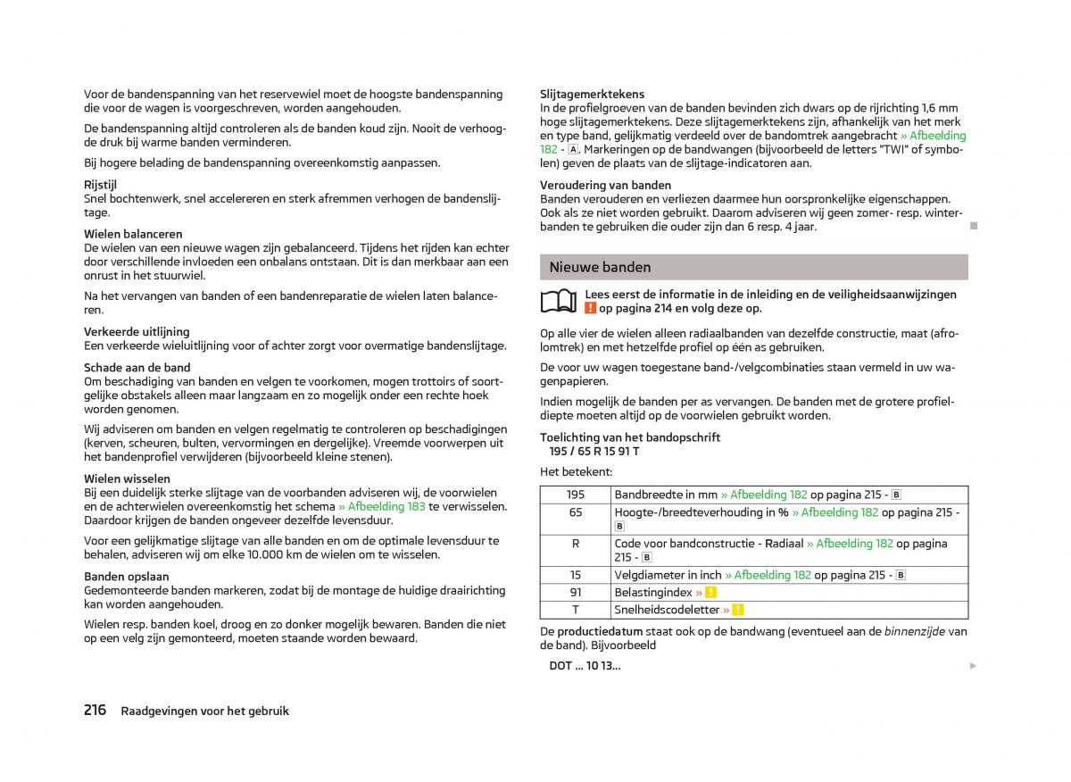 Skoda Octavia III 3 handleiding / page 218