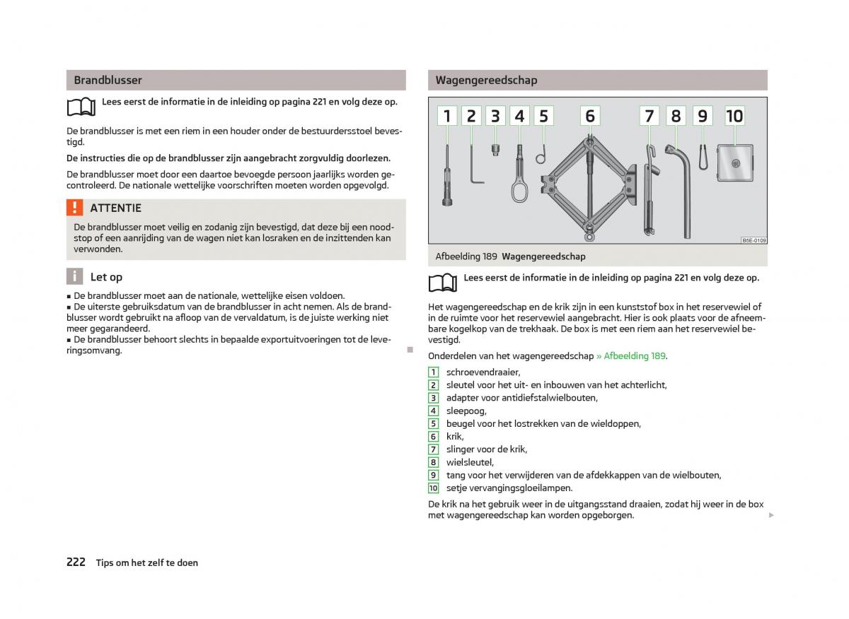 Skoda Octavia III 3 handleiding / page 224