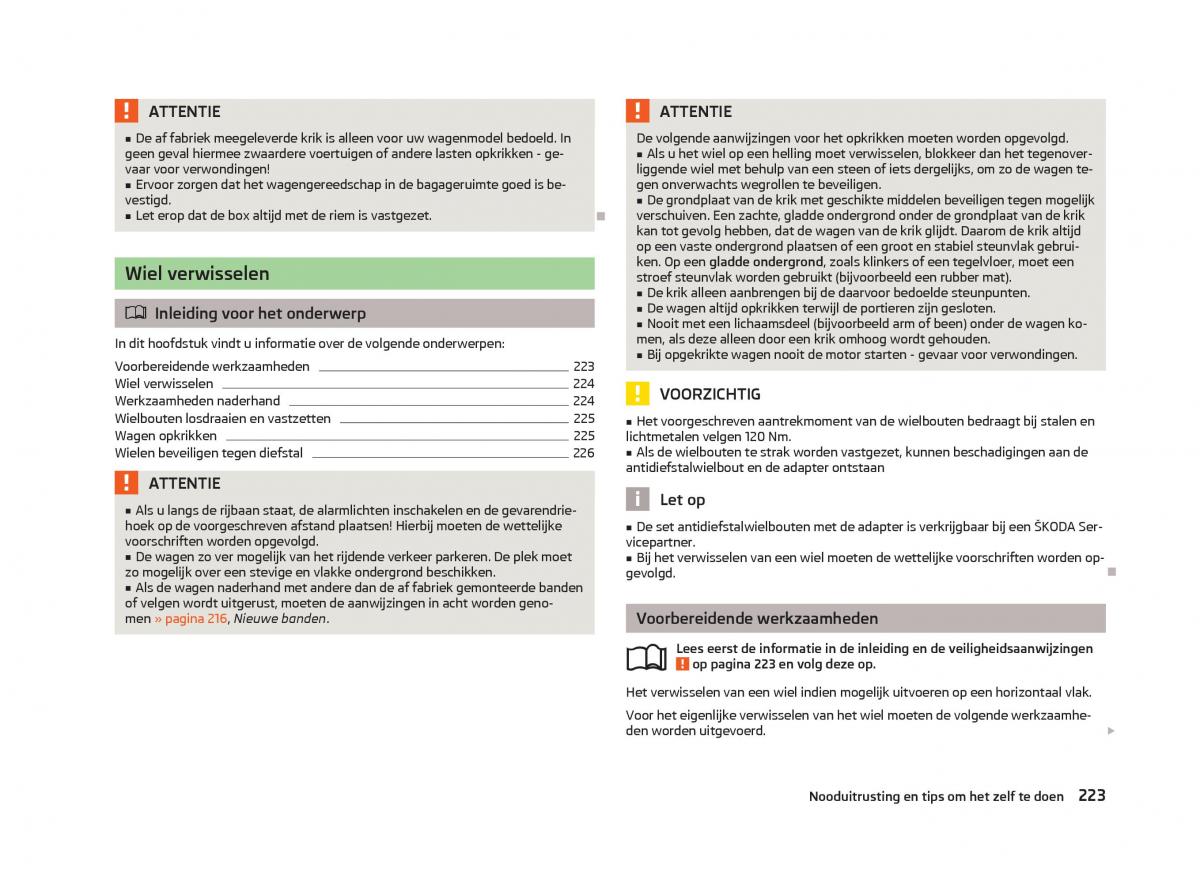 Skoda Octavia III 3 handleiding / page 225