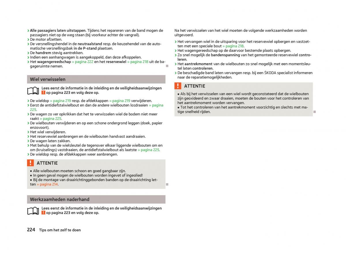 Skoda Octavia III 3 handleiding / page 226