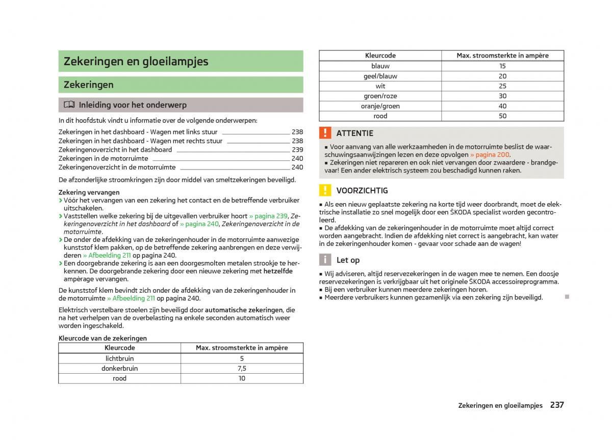 Skoda Octavia III 3 handleiding / page 239