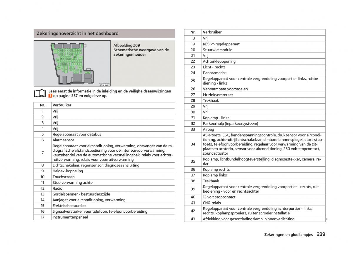 Skoda Octavia III 3 handleiding / page 241