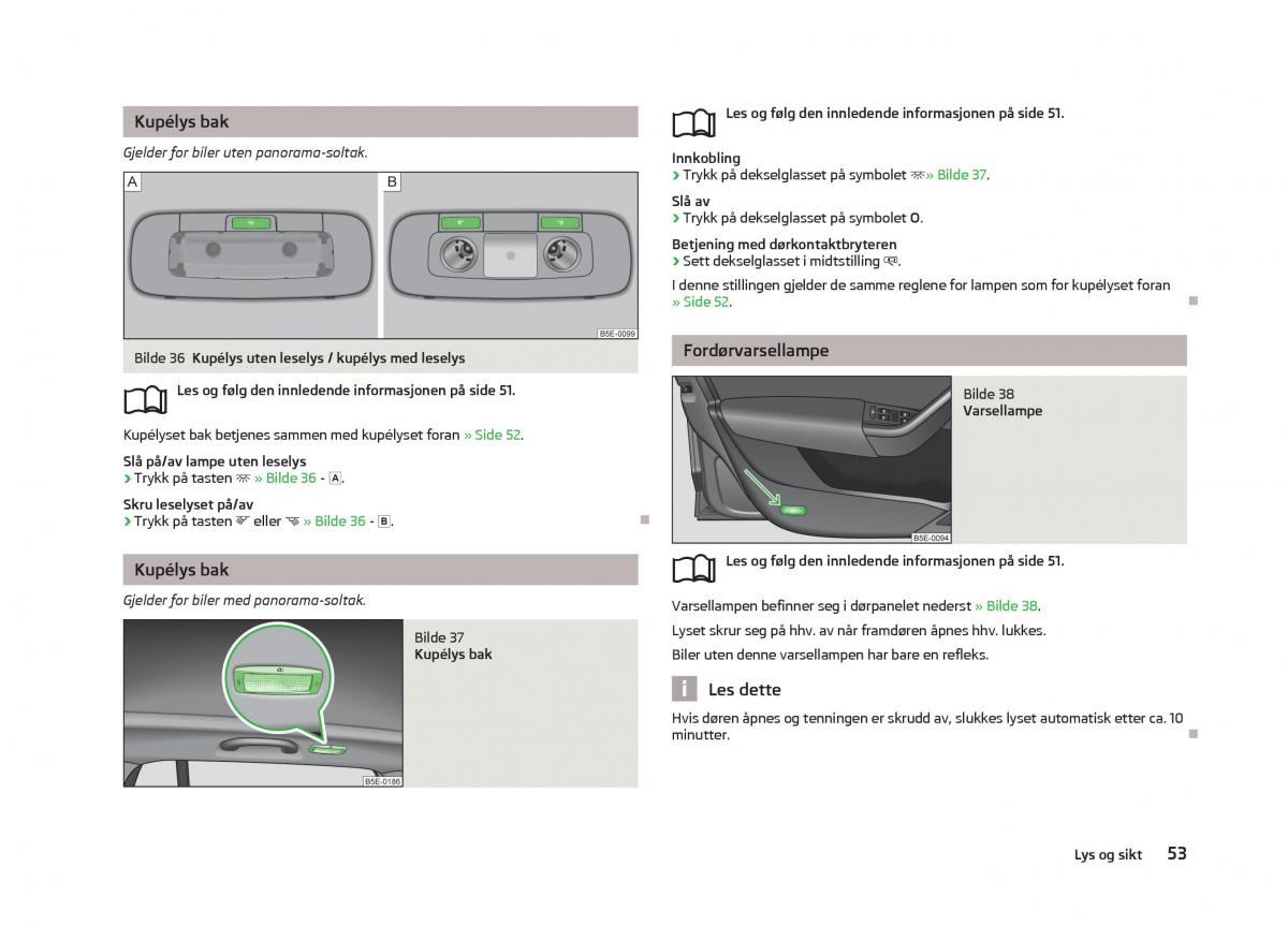 Skoda Octavia III 3 bruksanvisningen / page 55