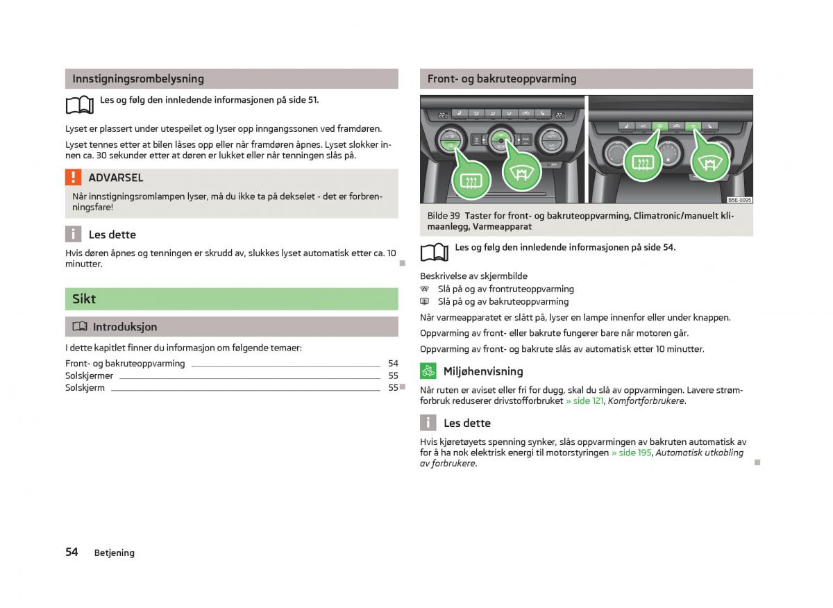 Skoda Octavia III 3 bruksanvisningen / page 56