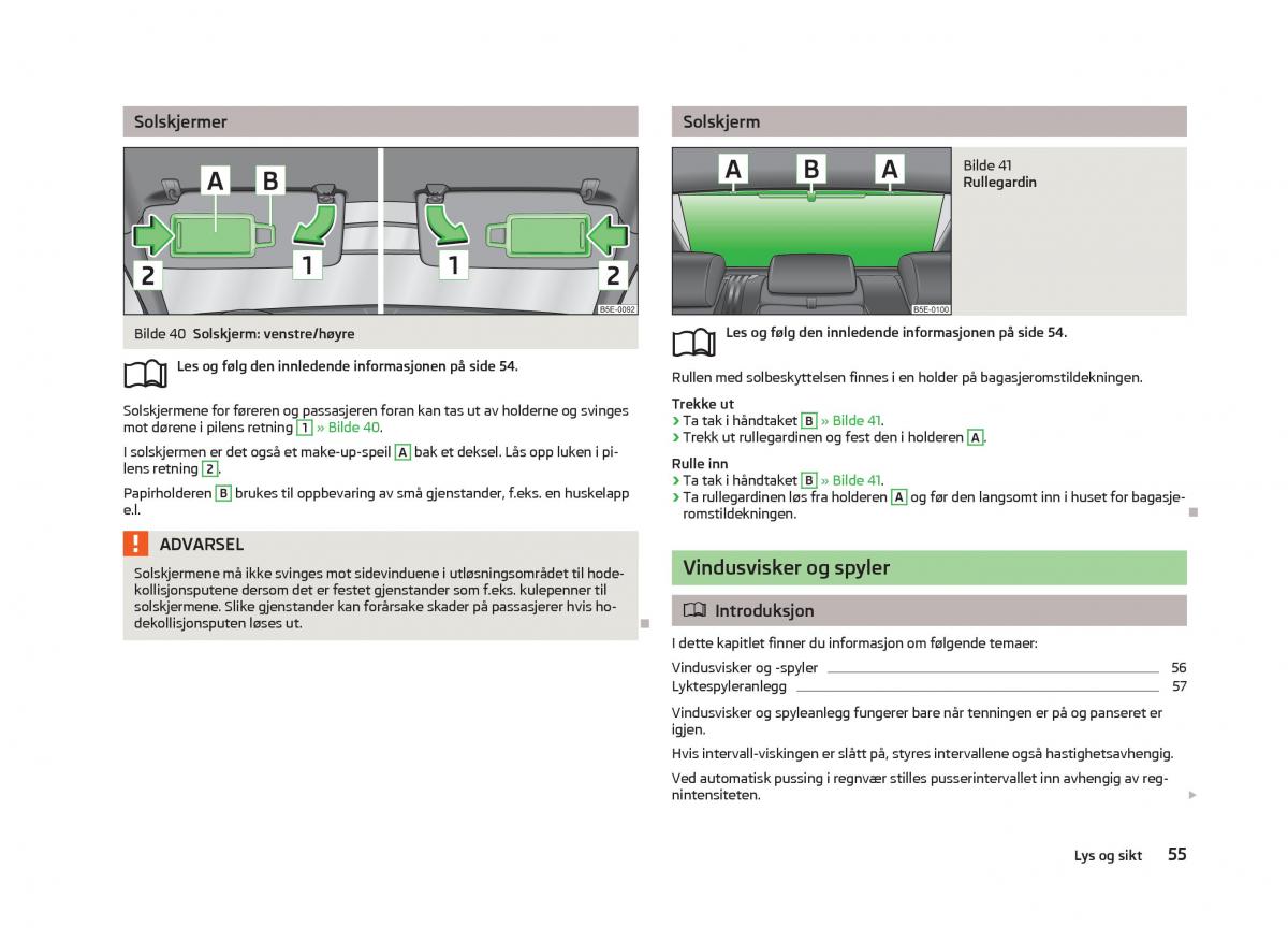 Skoda Octavia III 3 bruksanvisningen / page 57