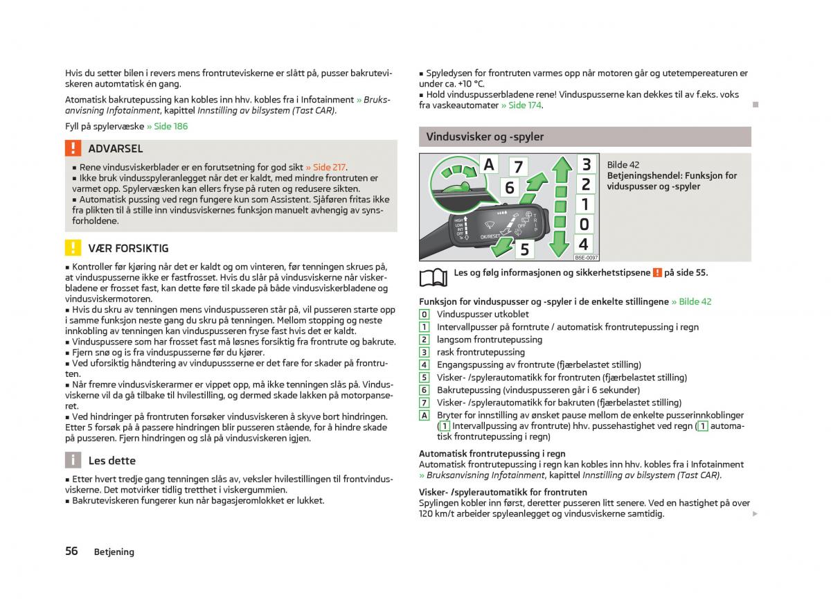 Skoda Octavia III 3 bruksanvisningen / page 58