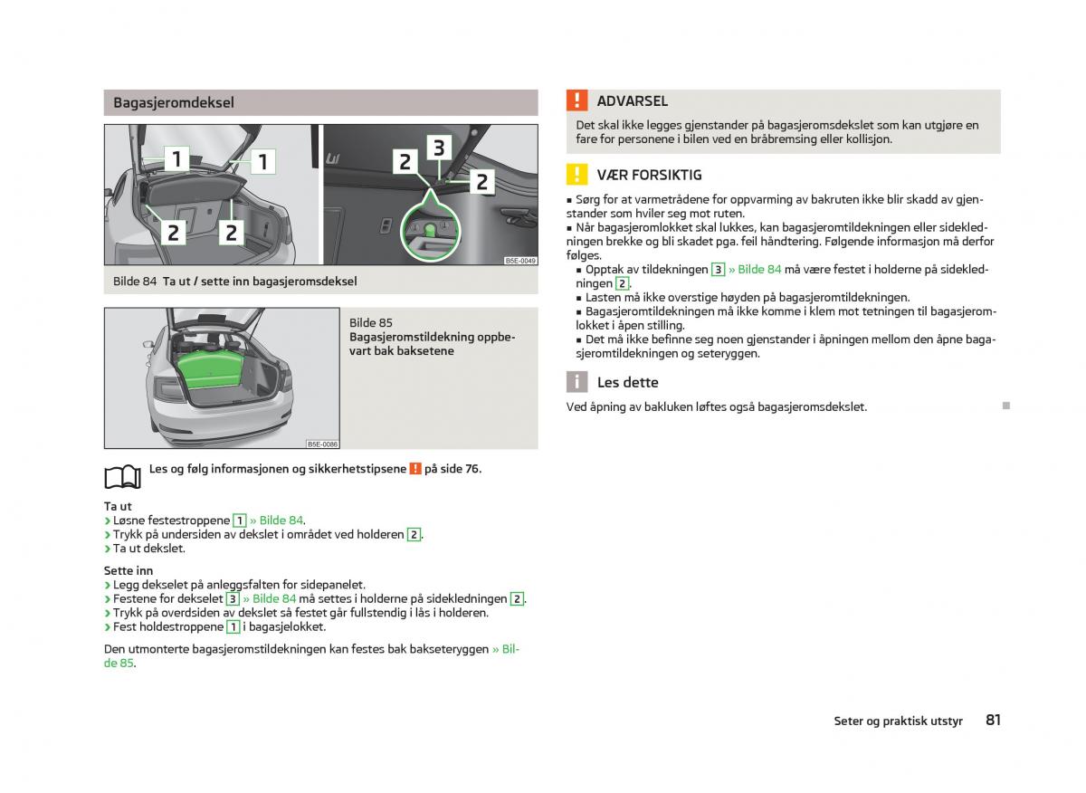 Skoda Octavia III 3 bruksanvisningen / page 83