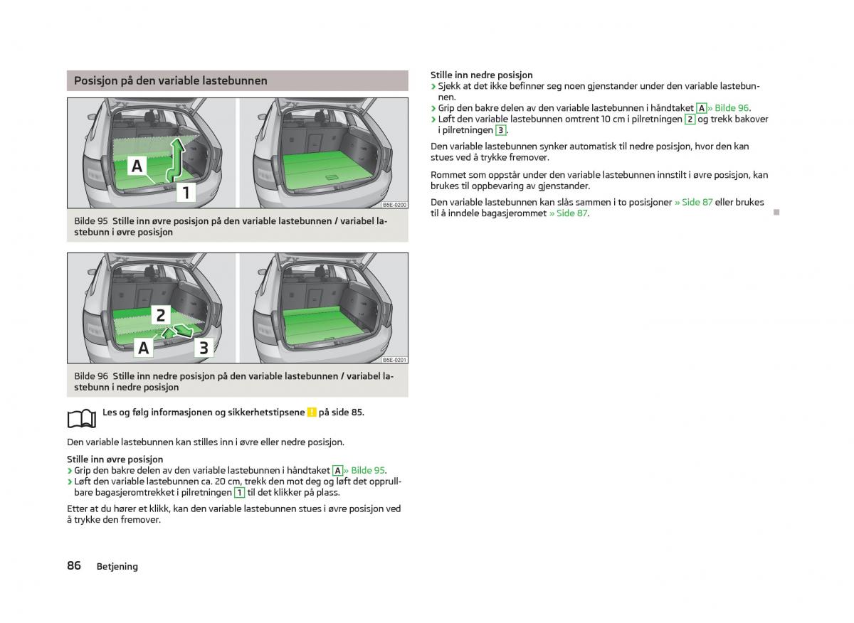 Skoda Octavia III 3 bruksanvisningen / page 88