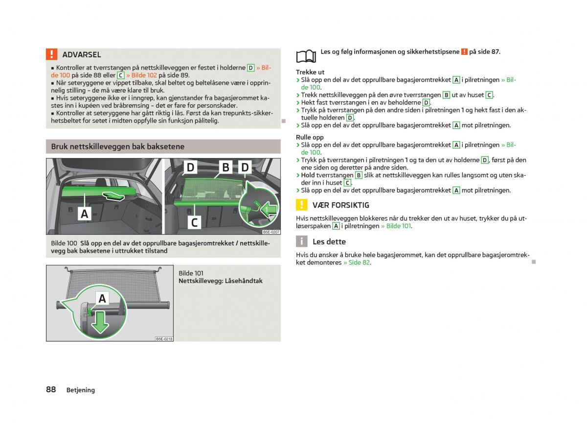 Skoda Octavia III 3 bruksanvisningen / page 90