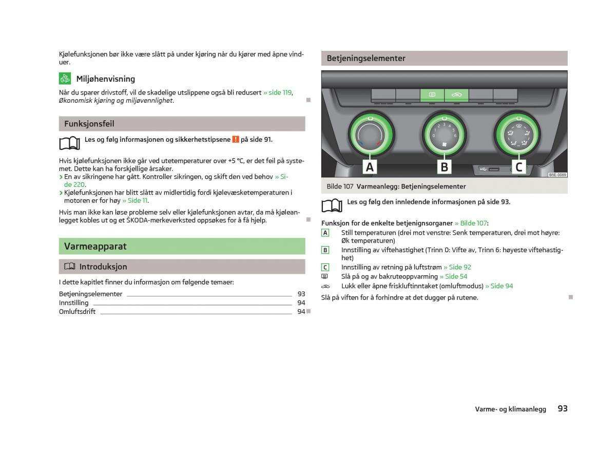 Skoda Octavia III 3 bruksanvisningen / page 95