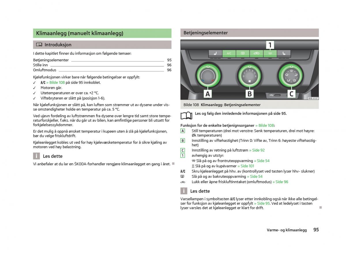 Skoda Octavia III 3 bruksanvisningen / page 97