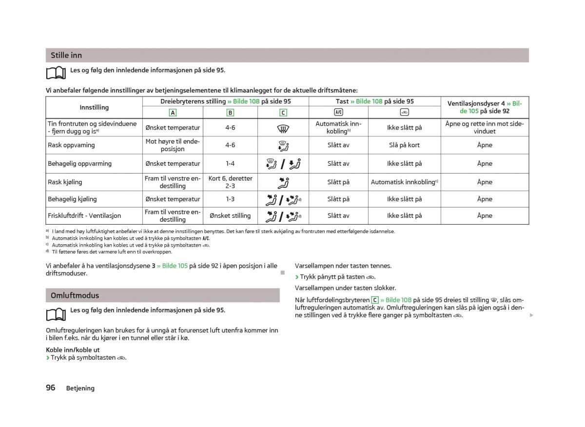 Skoda Octavia III 3 bruksanvisningen / page 98