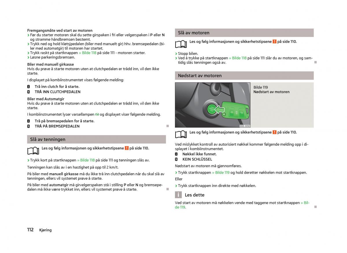 Skoda Octavia III 3 bruksanvisningen / page 114