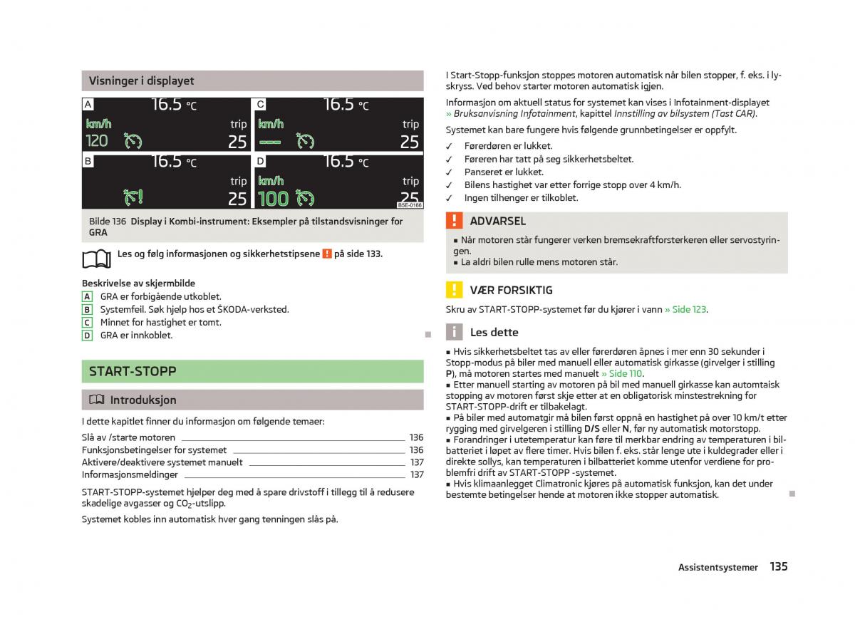 Skoda Octavia III 3 bruksanvisningen / page 137