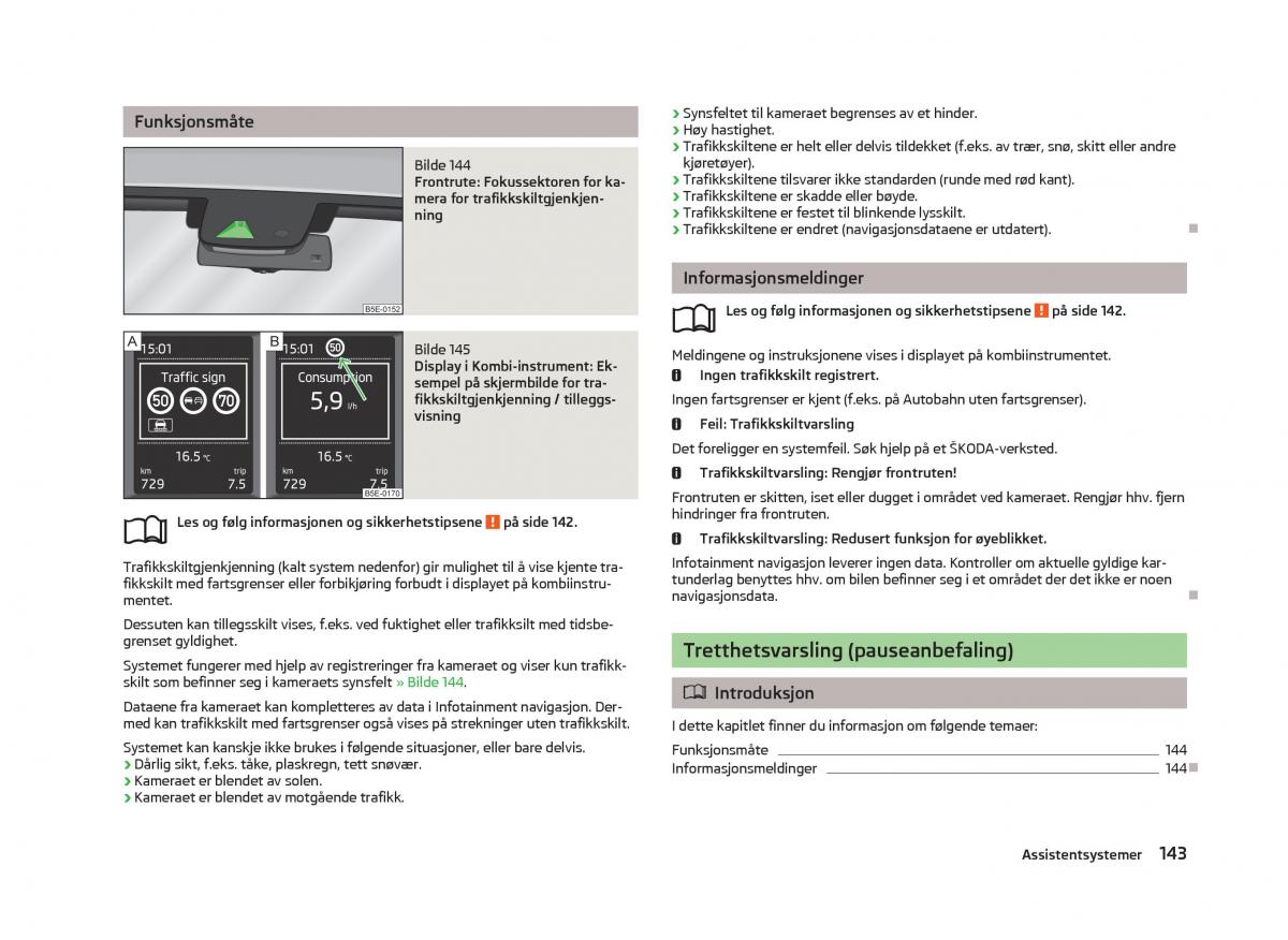 Skoda Octavia III 3 bruksanvisningen / page 145