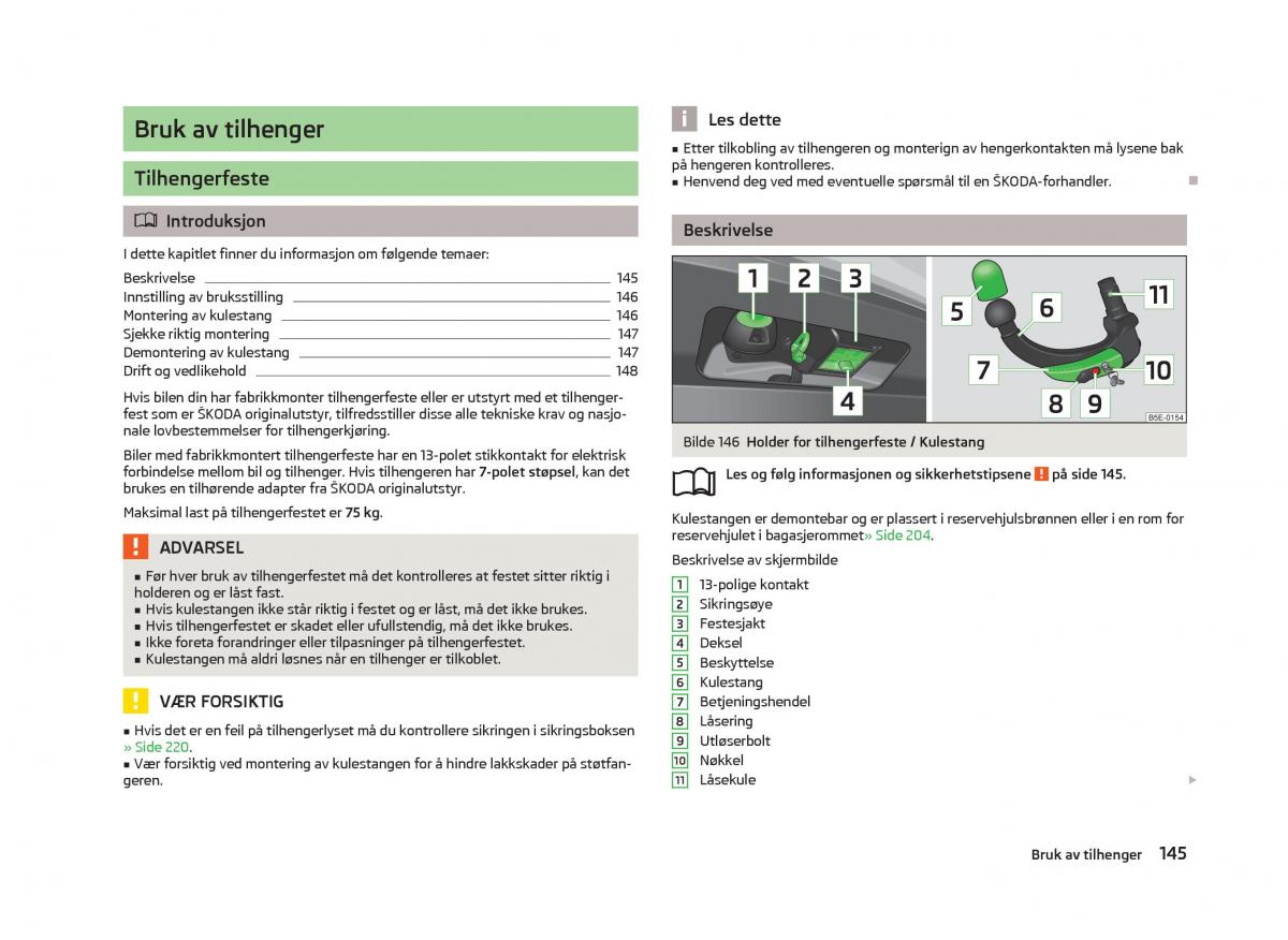 Skoda Octavia III 3 bruksanvisningen / page 147