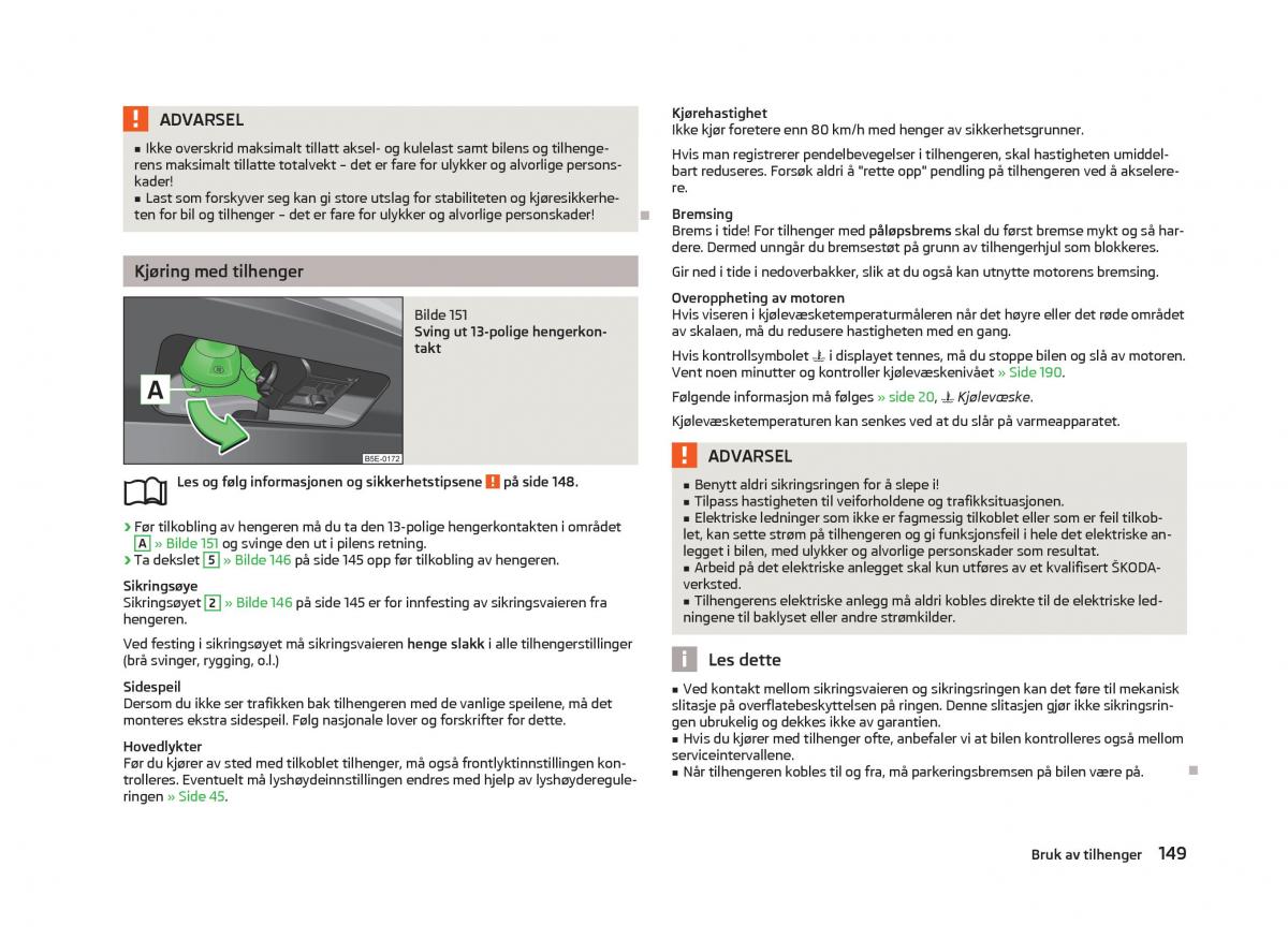 Skoda Octavia III 3 bruksanvisningen / page 151