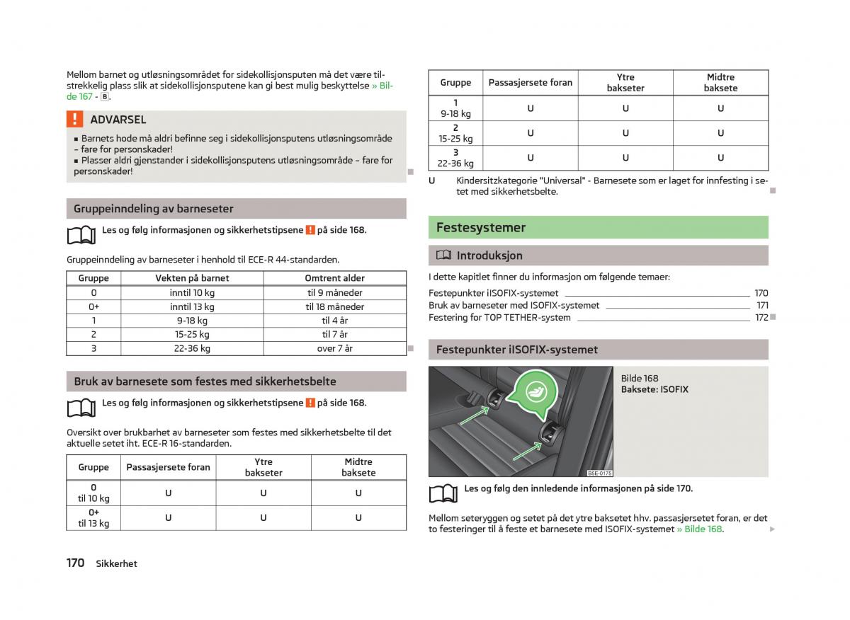 Skoda Octavia III 3 bruksanvisningen / page 172