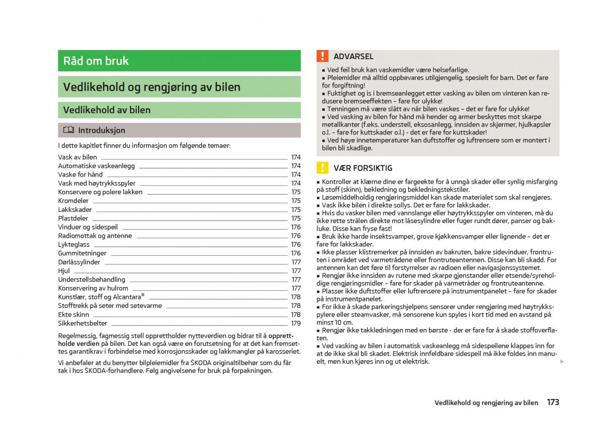 Skoda Octavia III 3 bruksanvisningen / page 175