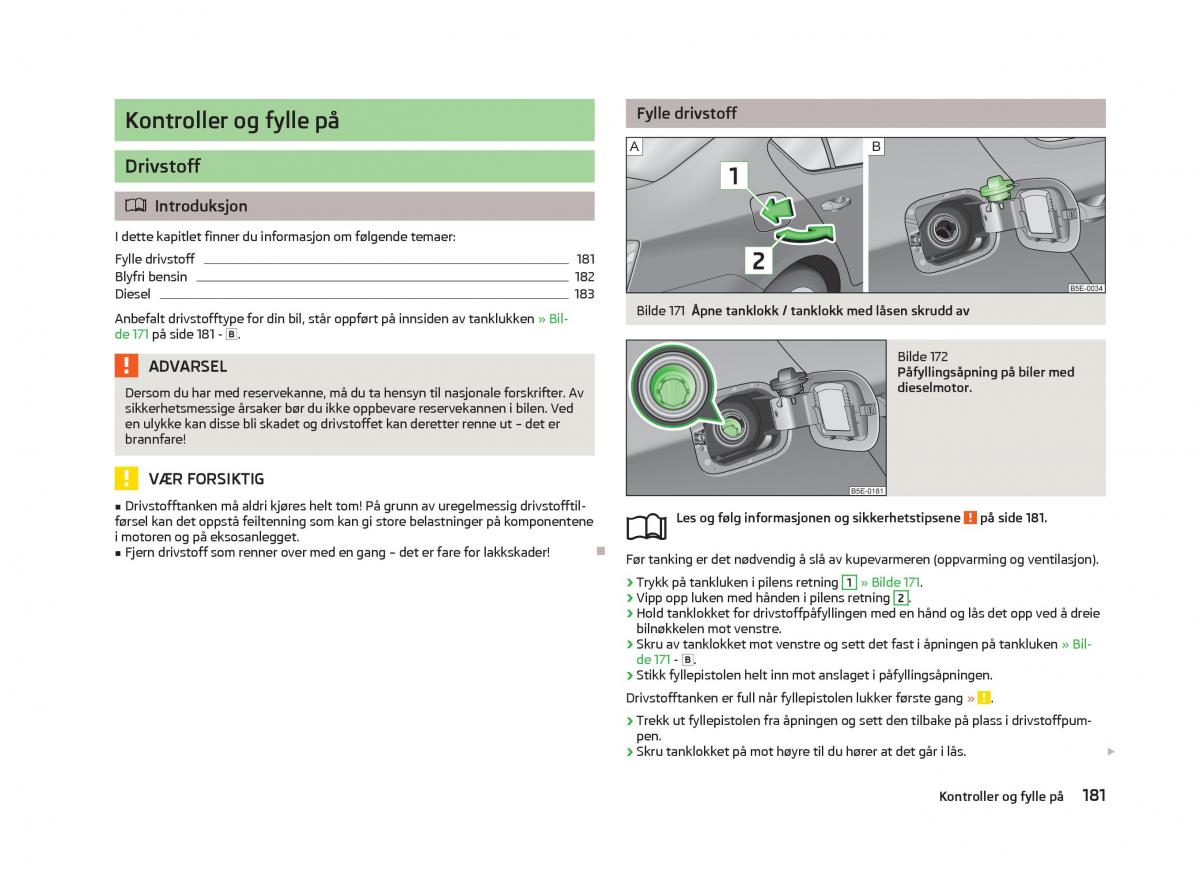 Skoda Octavia III 3 bruksanvisningen / page 183