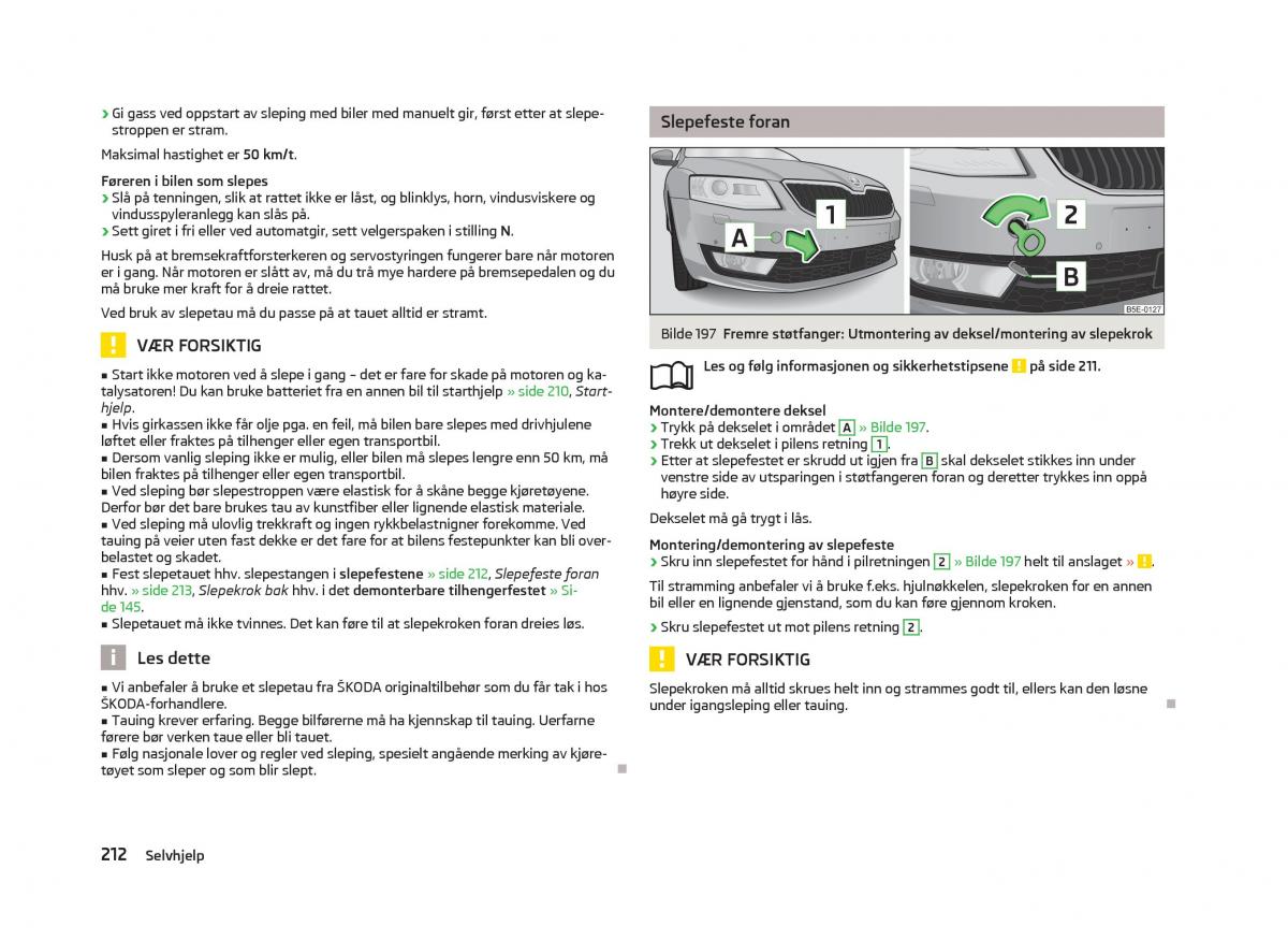 Skoda Octavia III 3 bruksanvisningen / page 214