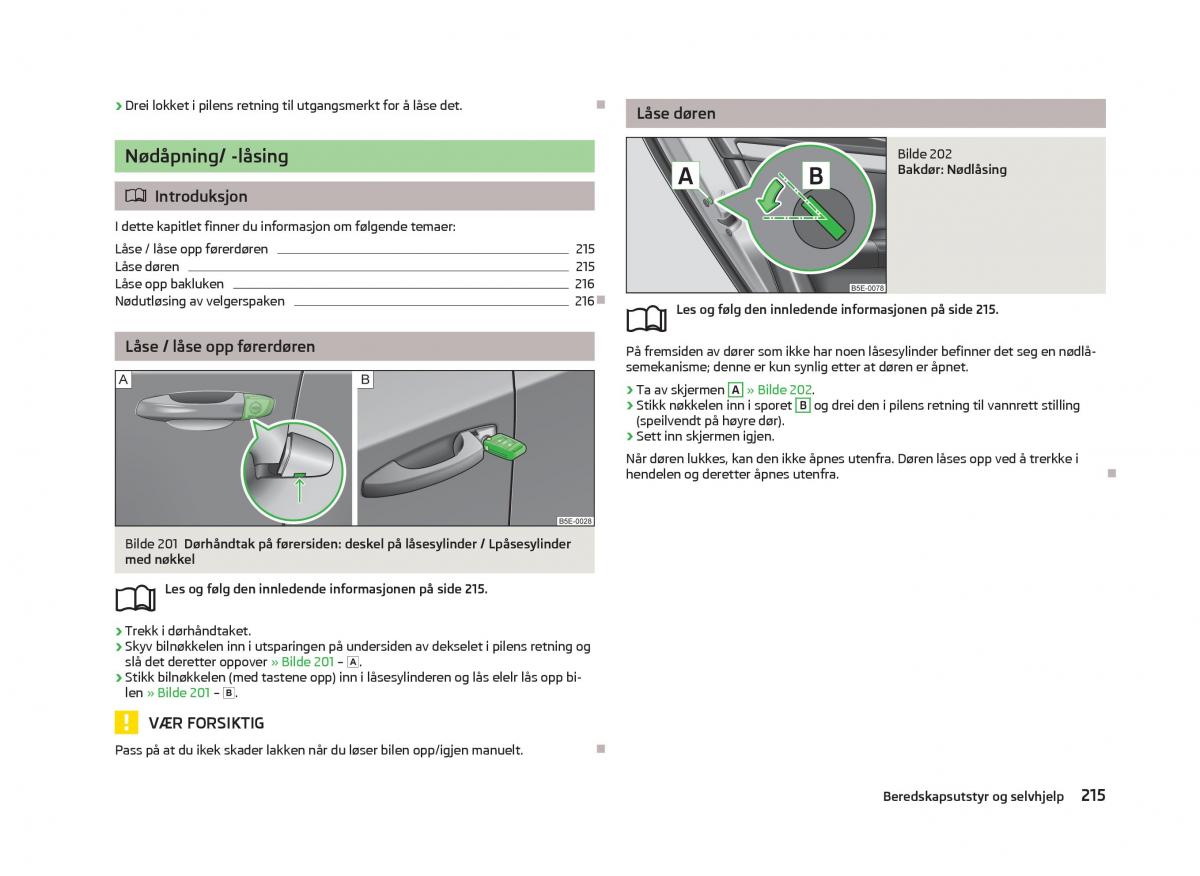 Skoda Octavia III 3 bruksanvisningen / page 217