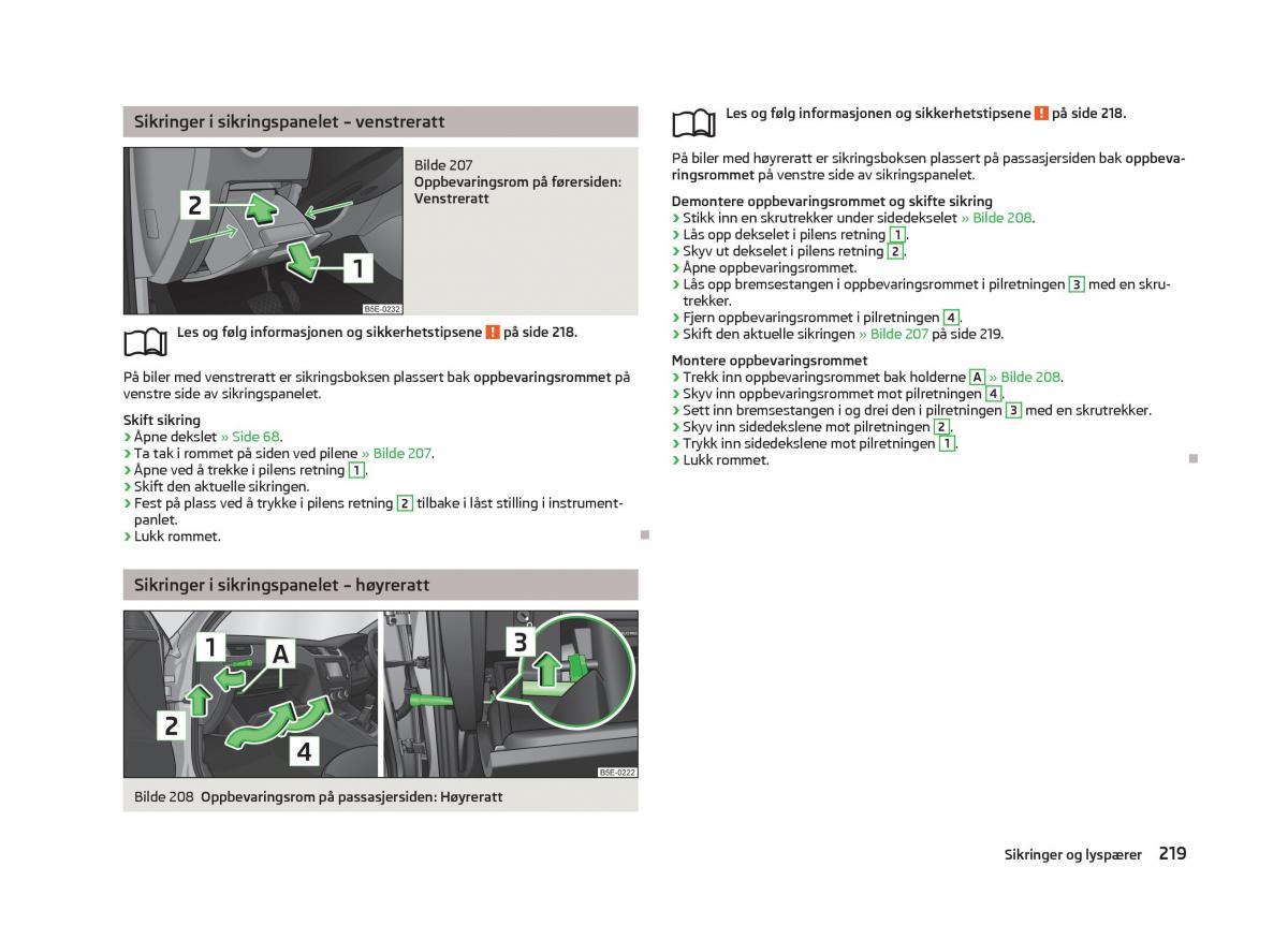 Skoda Octavia III 3 bruksanvisningen / page 221