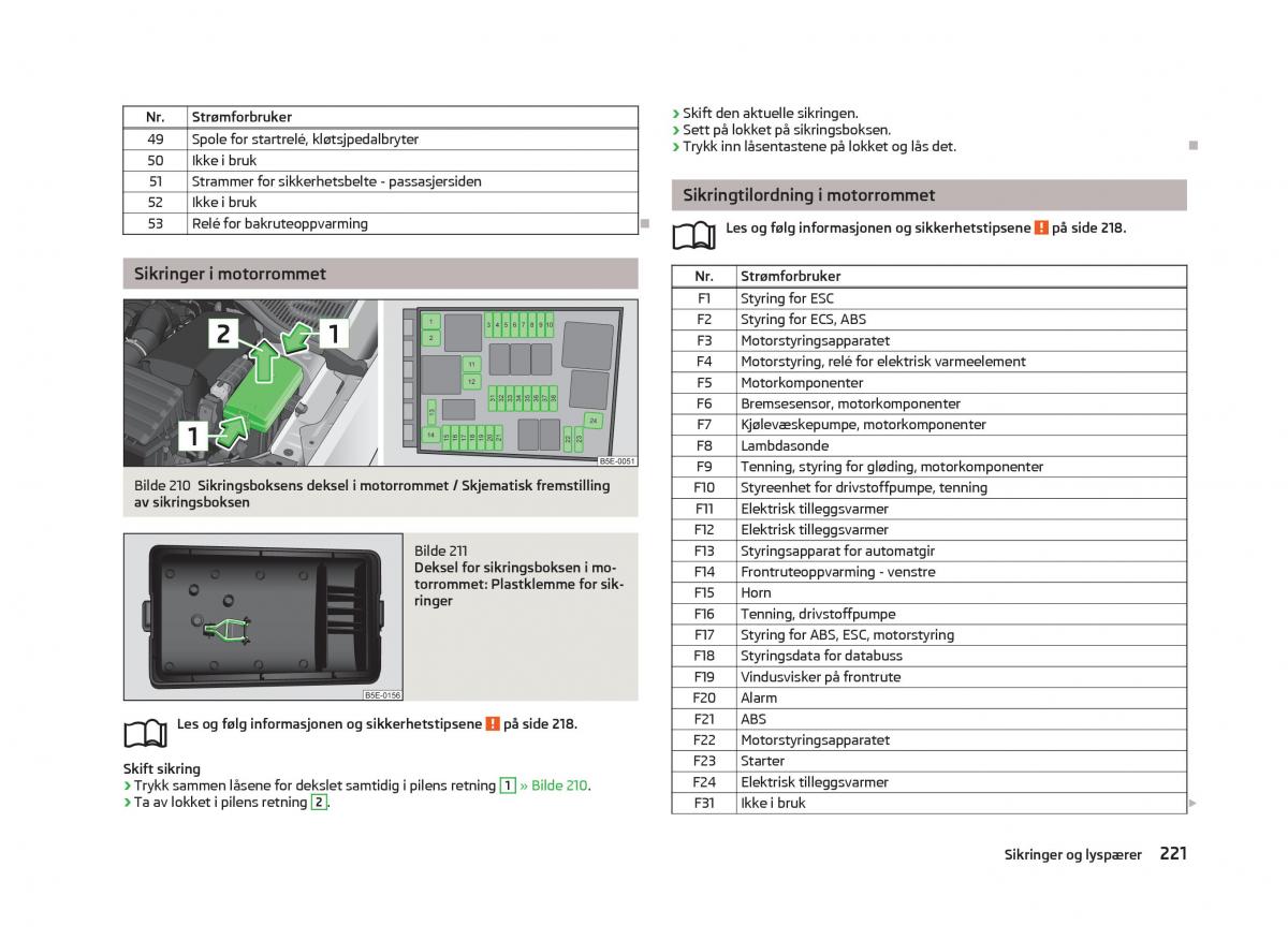 Skoda Octavia III 3 bruksanvisningen / page 223