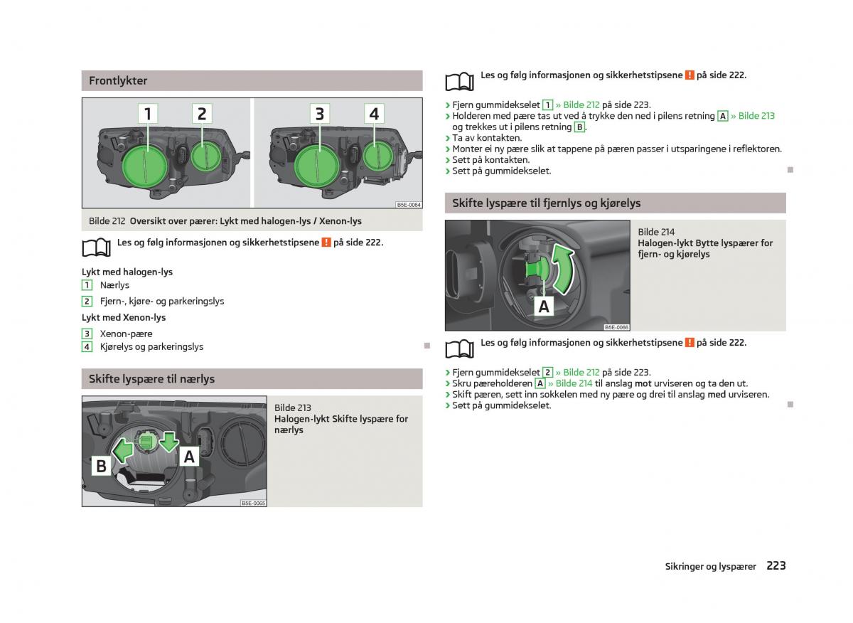 Skoda Octavia III 3 bruksanvisningen / page 225