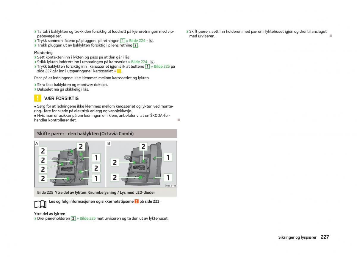 Skoda Octavia III 3 bruksanvisningen / page 229