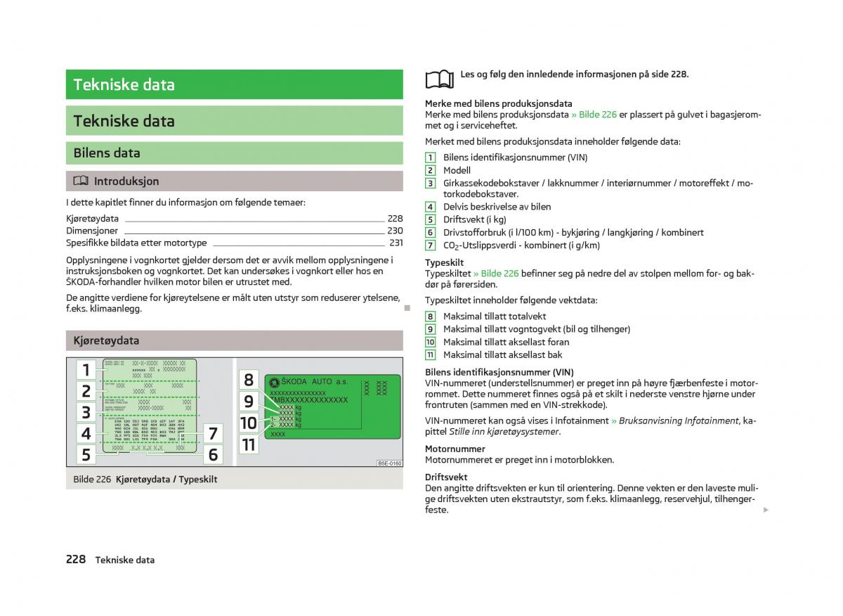 Skoda Octavia III 3 bruksanvisningen / page 230