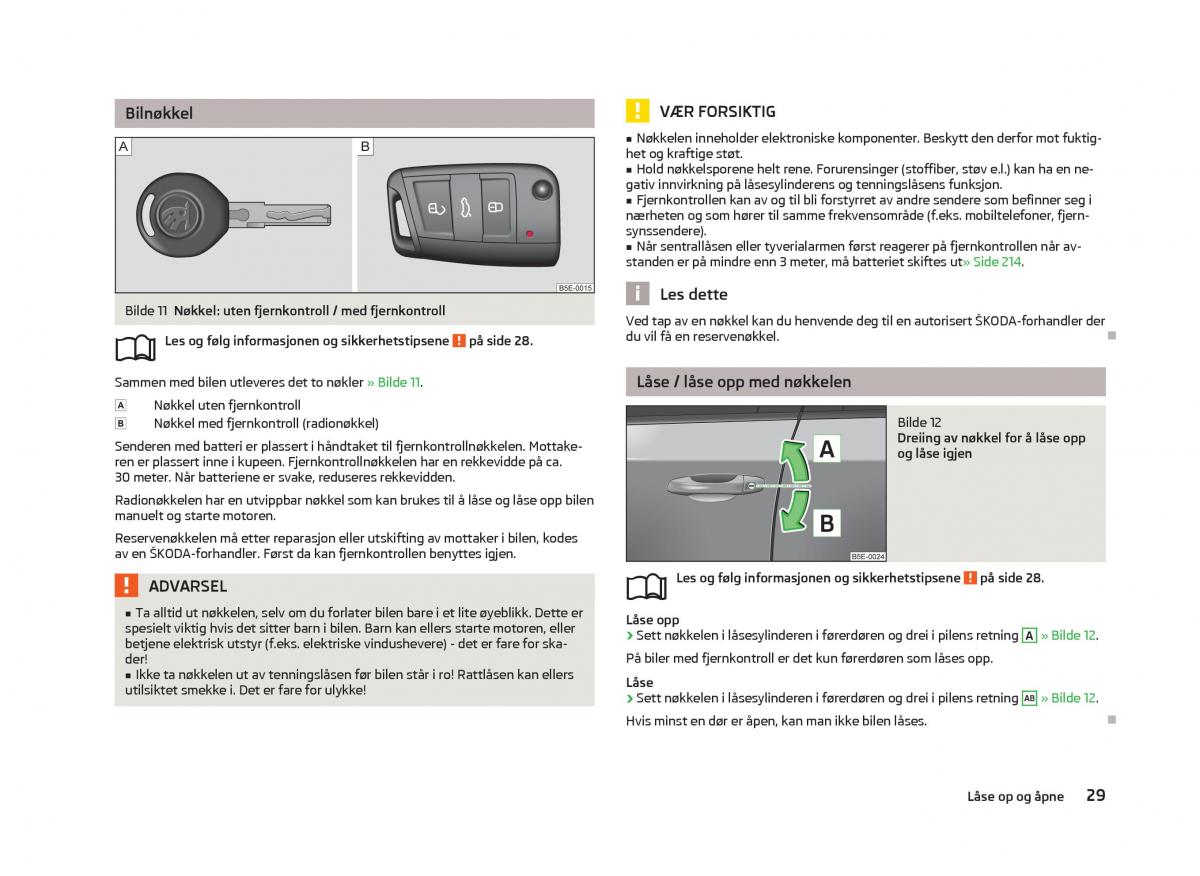 Skoda Octavia III 3 bruksanvisningen / page 31