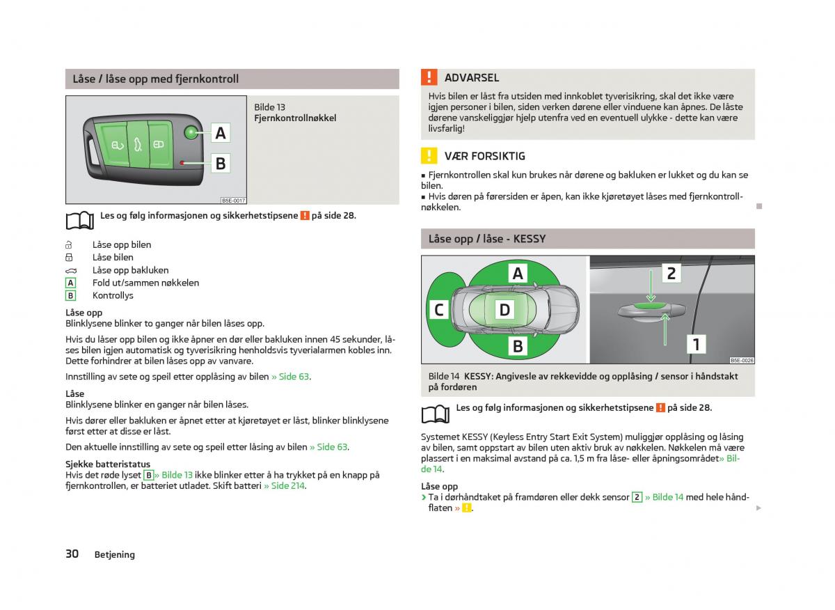 Skoda Octavia III 3 bruksanvisningen / page 32