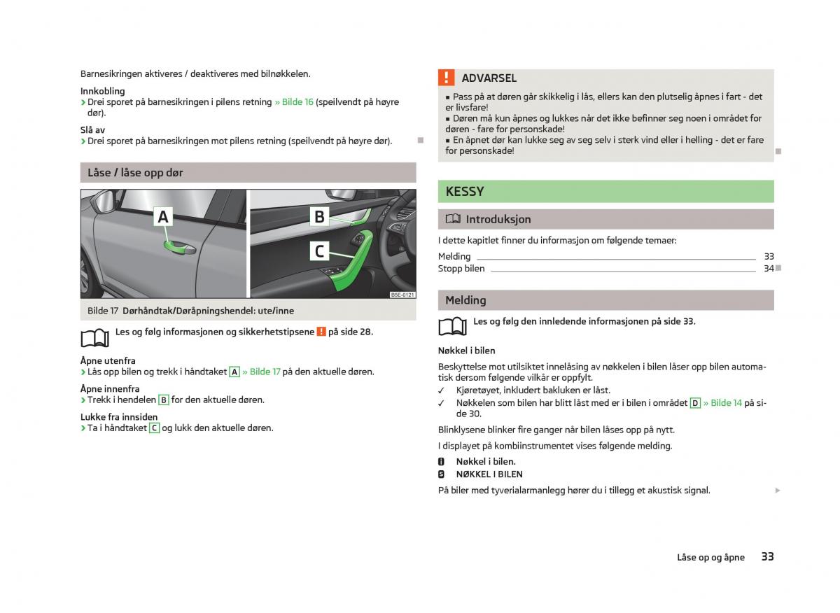 Skoda Octavia III 3 bruksanvisningen / page 35