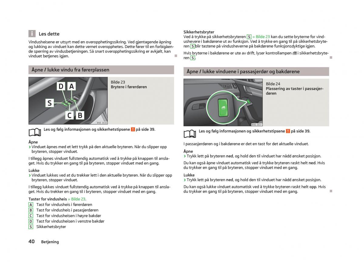 Skoda Octavia III 3 bruksanvisningen / page 42