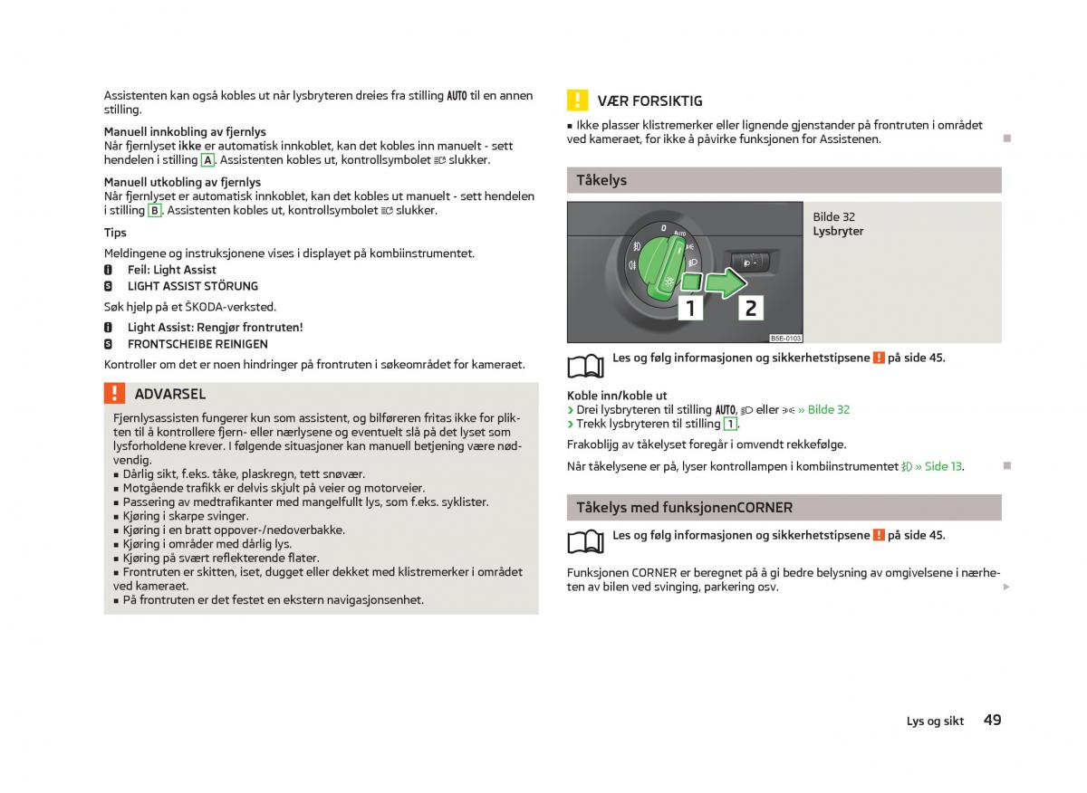 Skoda Octavia III 3 bruksanvisningen / page 51