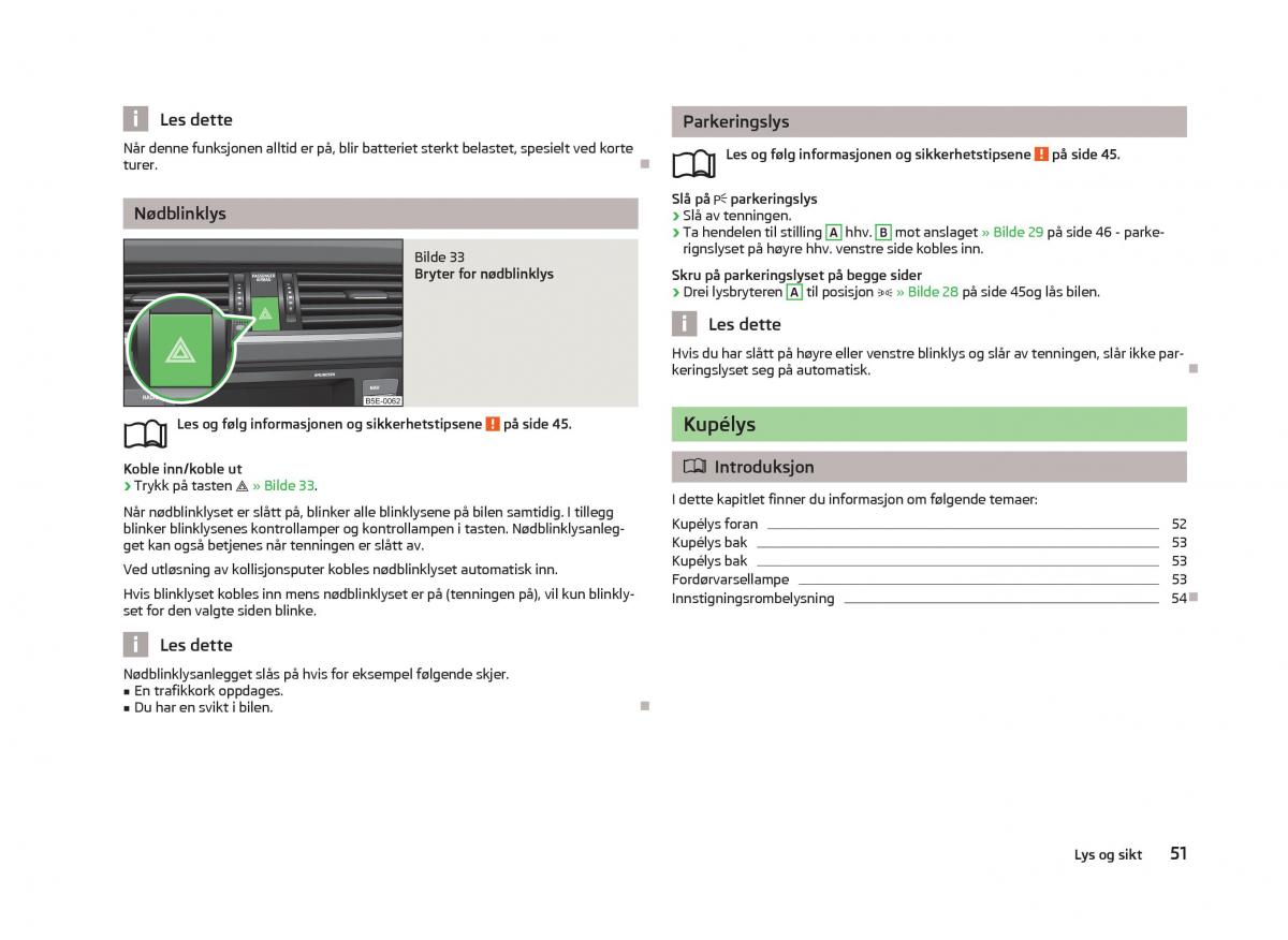 Skoda Octavia III 3 bruksanvisningen / page 53