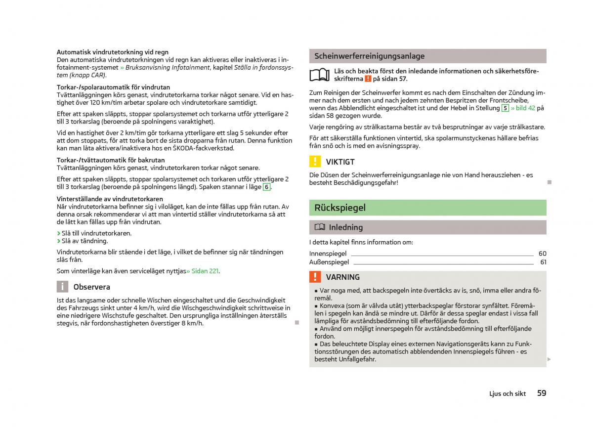 Skoda Octavia III 3 instruktionsbok / page 61