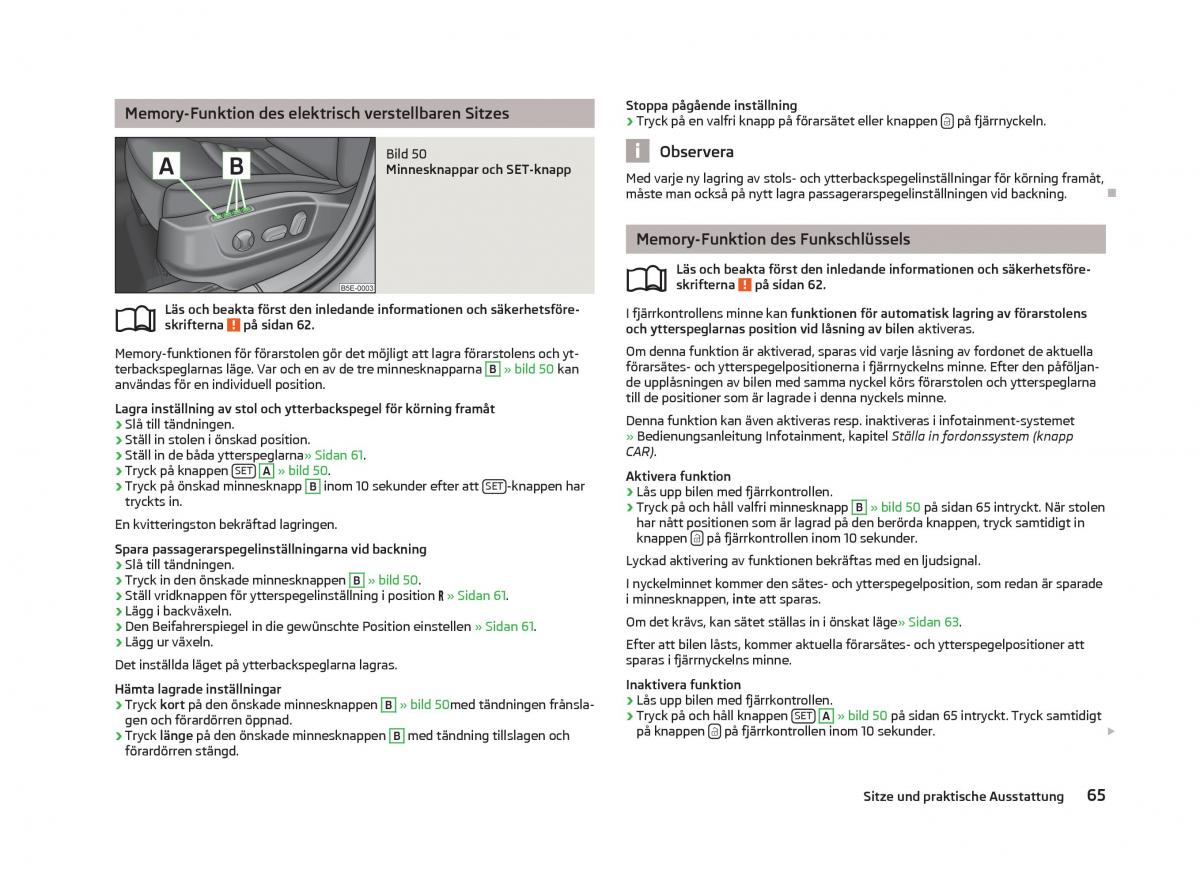 Skoda Octavia III 3 instruktionsbok / page 67