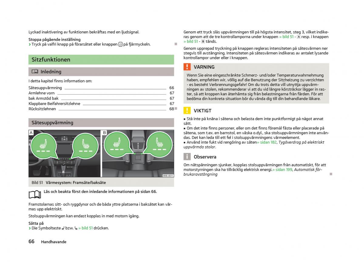 Skoda Octavia III 3 instruktionsbok / page 68