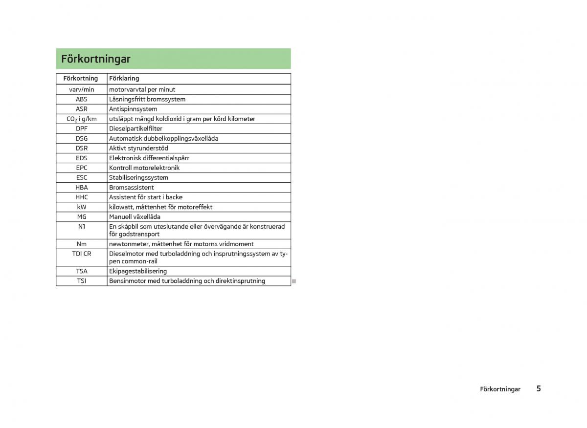 Skoda Octavia III 3 instruktionsbok / page 7