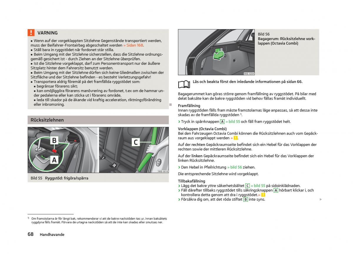 Skoda Octavia III 3 instruktionsbok / page 70