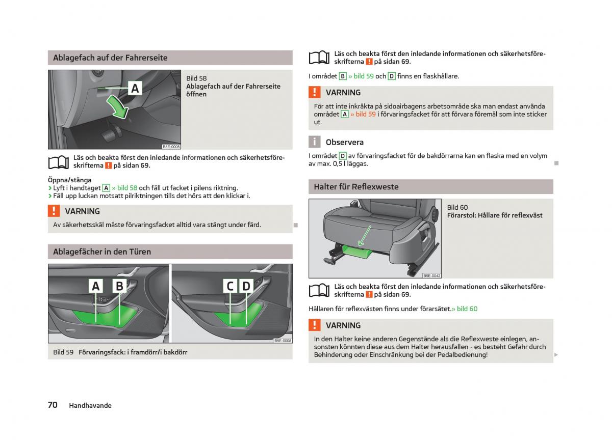 Skoda Octavia III 3 instruktionsbok / page 72