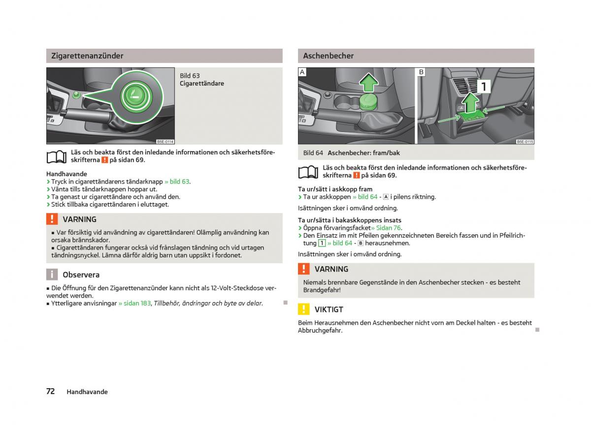 Skoda Octavia III 3 instruktionsbok / page 74