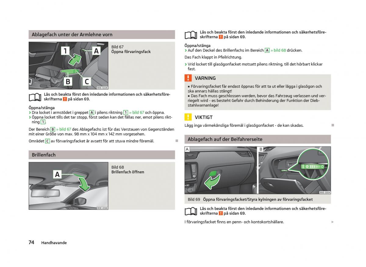 Skoda Octavia III 3 instruktionsbok / page 76