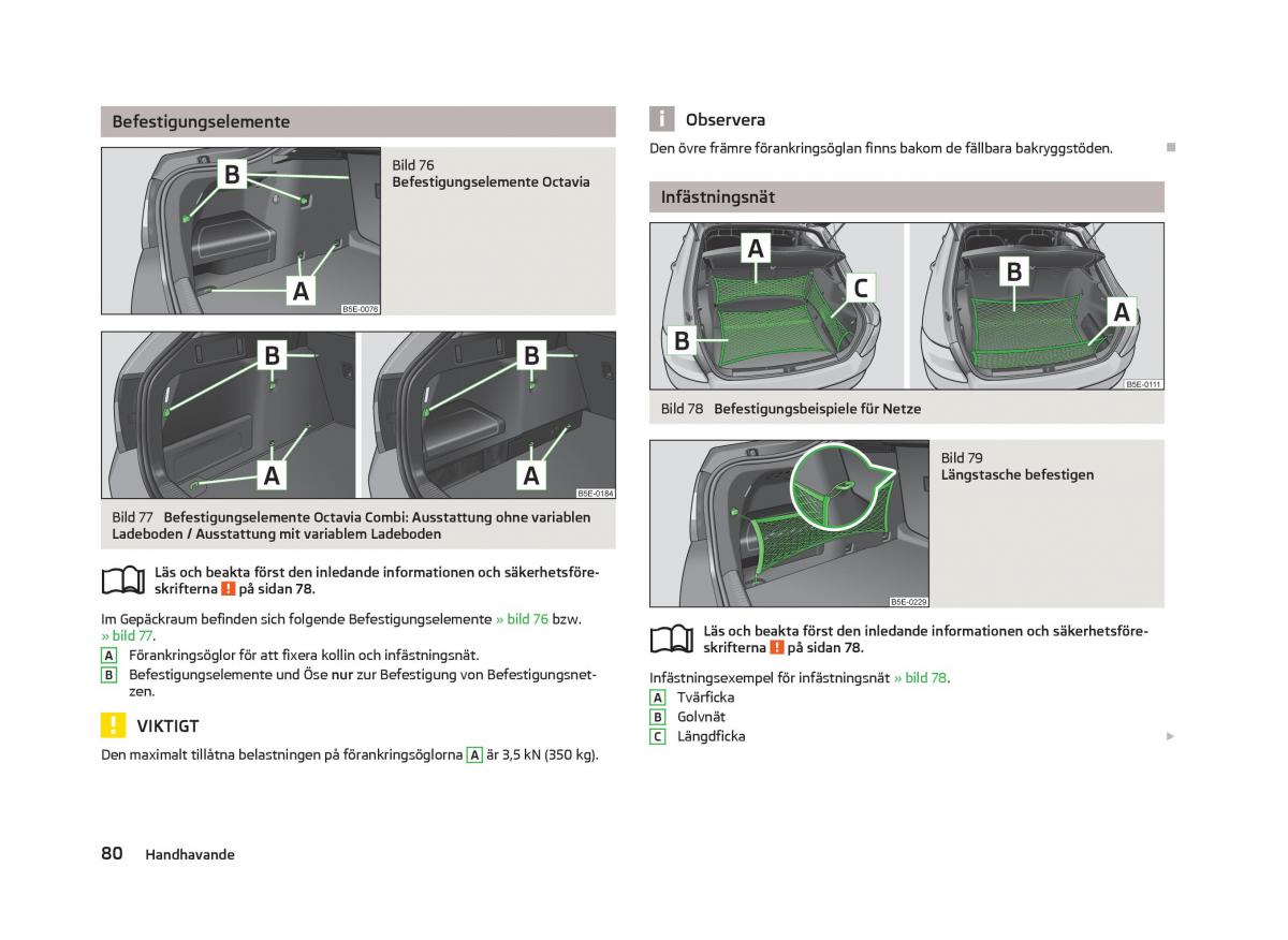 Skoda Octavia III 3 instruktionsbok / page 82