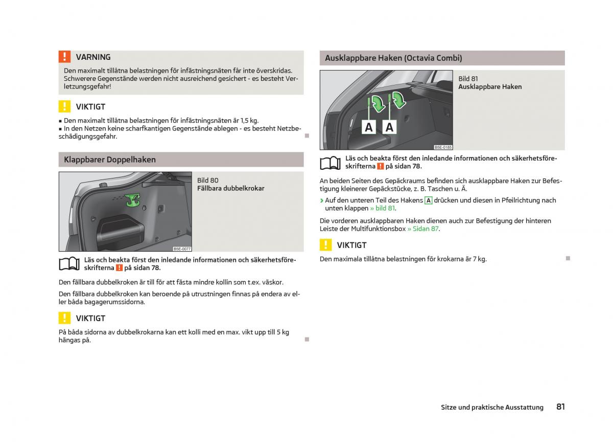 Skoda Octavia III 3 instruktionsbok / page 83