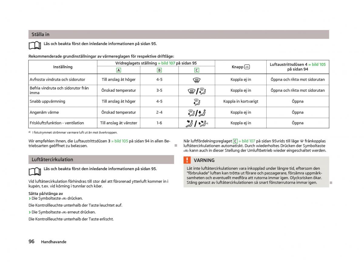 Skoda Octavia III 3 instruktionsbok / page 98